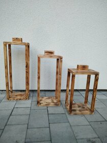 dřevěné lampiony - sada - 6