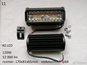 Prodám led diodové couvací pracovní světla rampa, combo - 6