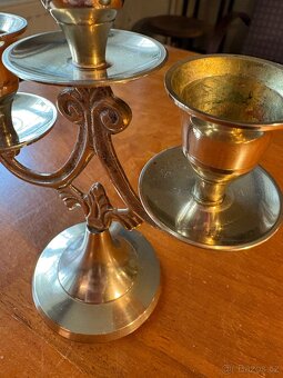 Starožitný mosazný svícen - 6