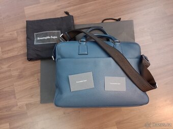 Vlněný kabát Ermenegildo Zegna, kožená brašna Zegna - 6