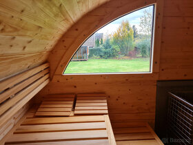 Venkovní finská oválná sauna s odpočívárnou - 6