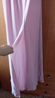 Dlouhé plesové světle růžové šaty, vel. XS - 6