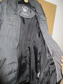 Dámská zimní péřová šedá bunda/kabát delší 44/46 - 6