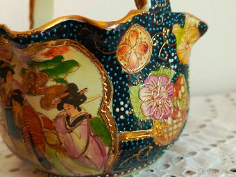 RETRO ČÍNSKÝ BOHATĚ ZDOBENÝ KOŠÍK S UCHEM - 6