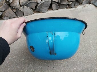 Smaltovaný modrý vandlík, průměr 37 cm - 6