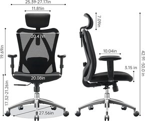 Nové ergonomické kancelářské křeslo SIHOO M18 - II.jakost - 6