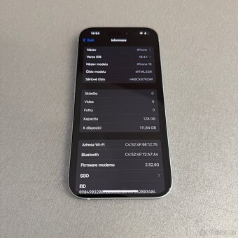 Modrý iPhone 15 128GB, jako nový, záruka - 6