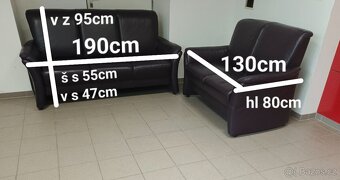 Kožená sedací souprava - jak NOVÁ, TOP STAV - 6