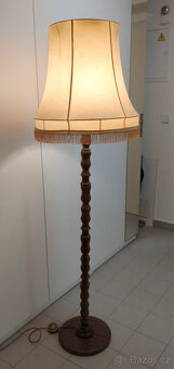 Stojací lampa dřevěná vintage - 6