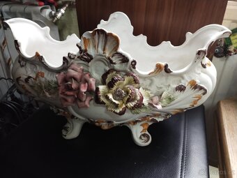 Starožitná gigantická porcelánová mísa ve tvaru Gondoly. - 6