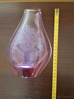Starožitná růžová váza - 6