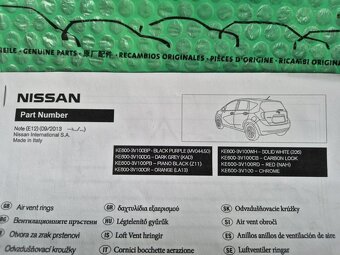 dekor výdechů ventilátoru barva bílá Nissan Note (E12) od 09 - 6