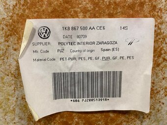 Stropnice černá 1K8867500AA VW Scirocco 3 r.v. 2010 - 6