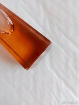 Krásná broušená růžovo-oranžová vázička - 6