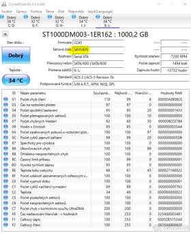 2 ks - Seagate 3.5" HDD - 1TB -ST1000DM003 - 6