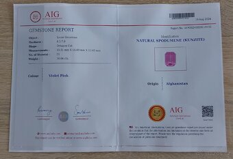 DIAMANTOVÝ PŘÍVĚSEK KUNZIT 36.64ct. BRILIANTY 0.30ct. TOP - 6