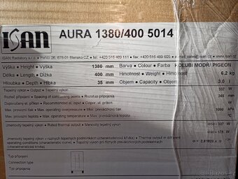 Topný žebřík Isan aura 1380/400 odstín holubí modř RAL5014 - 6