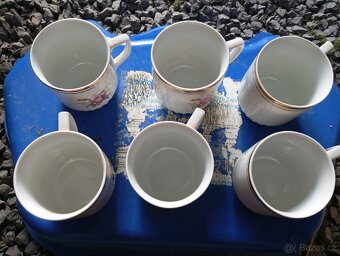 Stare retro hrnečky zlacené porcelan - 6
