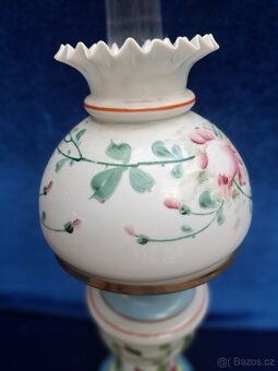 Petrolejová lampa skleněné s krajkou - 6