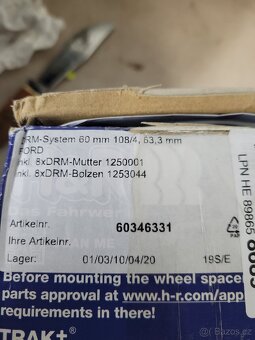 Rozšiřovácí podložky H&R 4x108 / 30mm - 6