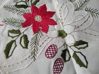 vánoční ubrus 82x82 cm + 2x dečka 43x27 cm 100% bavlna-nové - 6