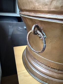 Starožitná měděná nádoba, hrnec - 6