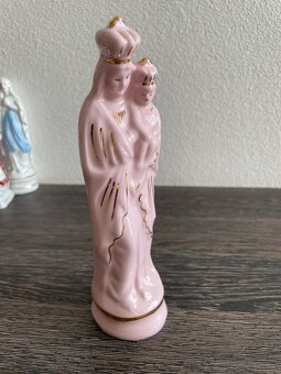 Sběratelská soška růžový porcelán Marie Lurdská - 6