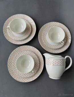 Krásná starožitná porcelánova sada Kaestner Saxonia 1929-37 - 6