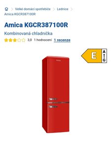 Retro kombi lednice mrazák Amica červená - 6