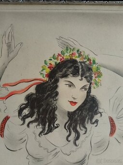obraz TANEČNICE V KROJI, sign. Jaroslav Štika - 6