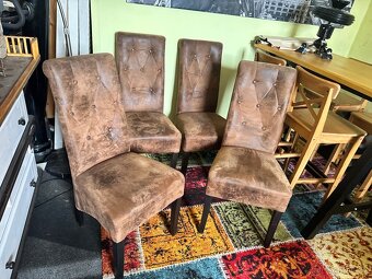 Krásné 4x jídelní židle broušená kůže VidaXL - 6