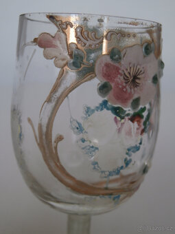 Historická sklenička, ručně malovaná, 19. - poč. 20. století - 6