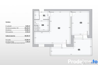 Prodej bytu 2+kk, 48m2 - Znojmo, ev.č. 100037 - 6
