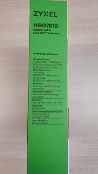 Prodám router Zyxel NBG7510 (Gigabit LAN/WAN, WiFi6 AX1800) - 6