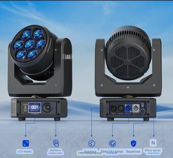 Hlava Bee Eye LED RGBW Wash Zoom Moving Head Stage DMX - 6