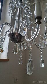 Starožitný skleněný lustr 1920-30 , osvětlení. - 6