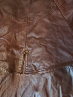 Dlouhý dámský kožený Kabát - 6