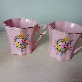 hrnky - růžový porcelán 4ks - 6