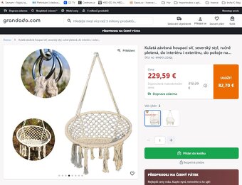 Závěsné houpací křeslo | červené - 6