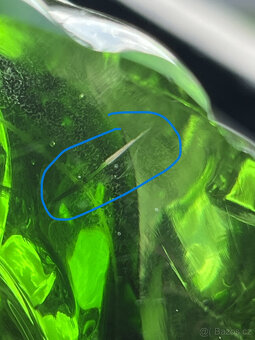 Váza Mozek 24.5 cm, zelené hutní sklo, Pavel Hlava - 6