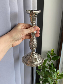 Zdobený kovový retro svícen 22.5 cm - 6
