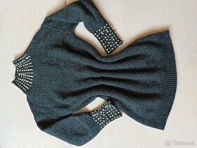 Dlouhý svetr/šaty s perličkami - 6