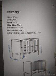 Dětská postýlka Ikea 60x120 - 6