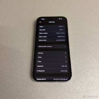 iPhone 14 Pro 256GB deep purple, pěkný stav, rok záruka - 6