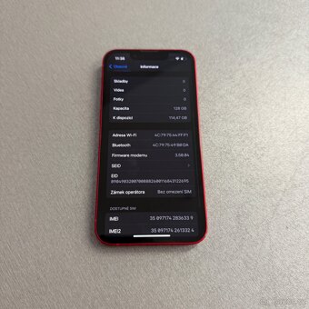 iPhone 13 mini 128GB červený, pěkný stav, 12 měsíců záruka - 6