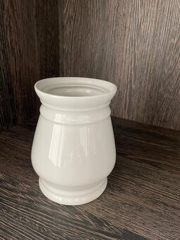 Vintage váza z bílého porcelánu, květník, květináč - 6