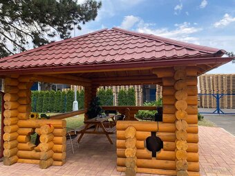 zahradní altán frezovana kulatina 16cm borovice - 6