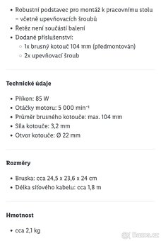 Bruska na řetězy Parkside nová - 6