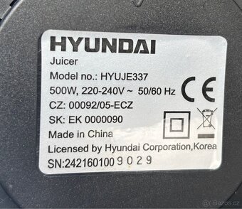 Odšťavňovač Hyundai JE 337 černý/nerez - 6