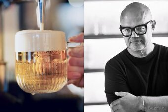 Budvar - pivni sklo, sklenice 0,5L Rony Plesl - 6